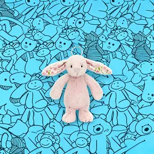 Jellycat Style Rabbit Kawaii Plush Keychain Bag Charm, Cute Stuffed Animal Soft Keyring, Trendy Gift for Women Girls Kids, Christmas Birthday Present