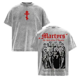 12 Apostles Martyrs Washed T-Shirt, Orthodox Christian Vintage Oversized Faith Tee