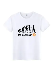 Musk currency evolution identical Bitcoin BTC short sleeved men's T-shirt coin circle speculation Bitcoin top