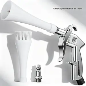 Tornado Air Cleaning Gun Pneumatic Air Duster 2 Nozzle High Pressure Air Blow Gun Car Interior Exterior Dust Removal Tool Air Compressor Powered Detailing Cleaning Gun Workshop Surface Cleaning Tool Kit