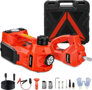 Nilight 5 Ton 12V Electric Car Jack Kit – 3 In 1 Hydraulic Floor Jack Plus Impact Wrench And Tire Inflator Pump With LED Light For SUV Truck Garage Tire Change Repairs dealsforyoudays Durable Nylon Rope Adjustable Ropes Heavy Duty