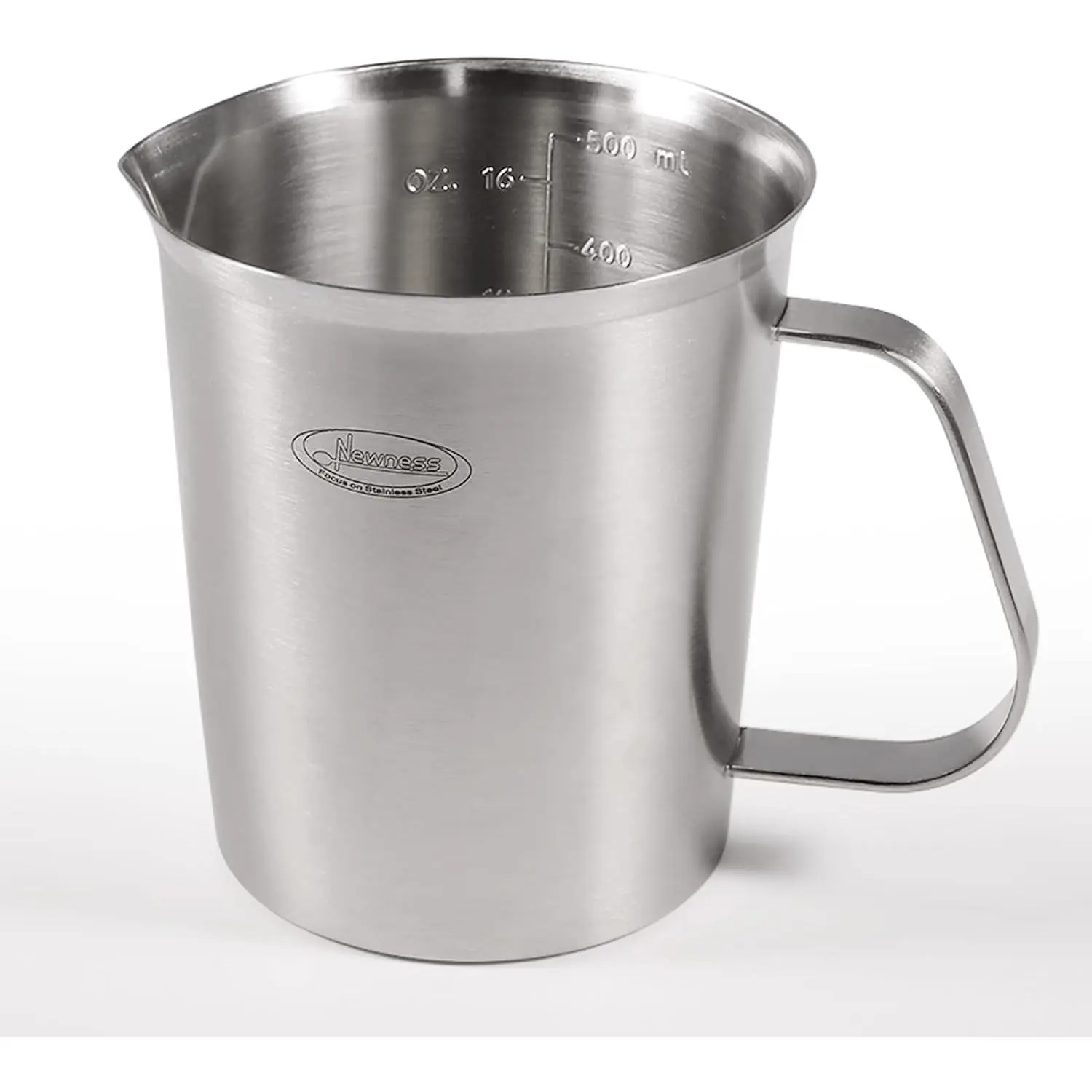 Stainless Steel Measuring Cup, Metal Measuring Cup with Handle (Upgraded, 3 Marking Including Cup/ML/Ounce Scale), 16 Ounces (0.5 Liter, 2 Cup)
