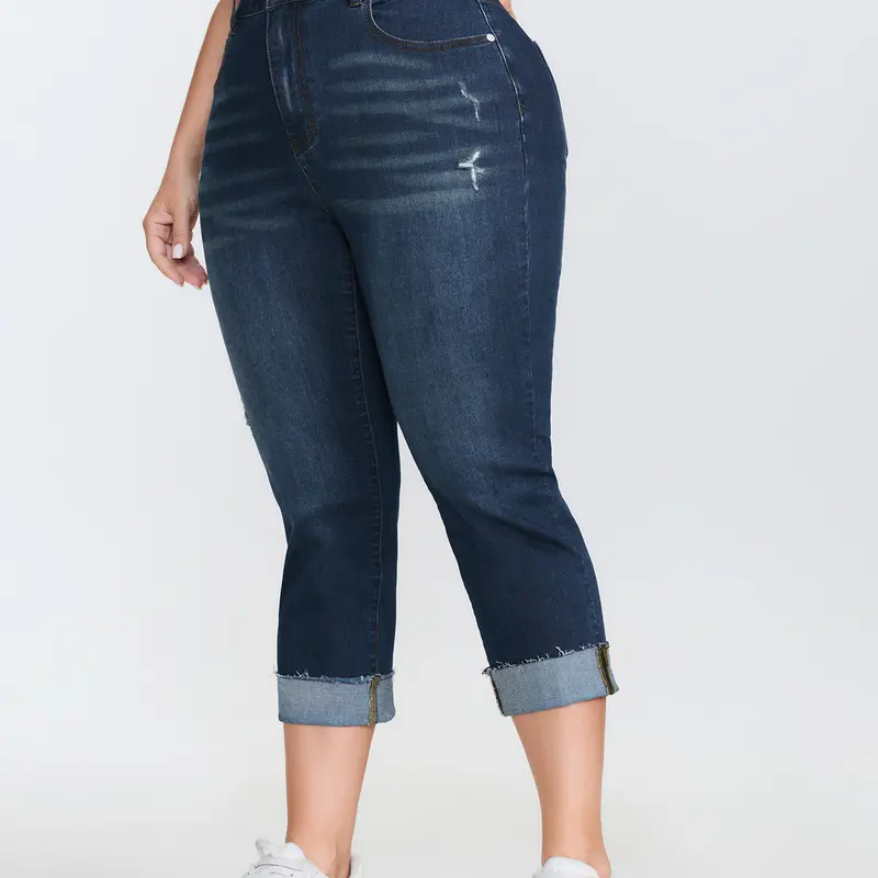 BloomChic Stretchy Mid-Rise Skinny-Fit Jeans 【M-6XL】