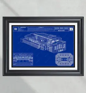 Duke Blue Devils Cameron Indoor Stadium Blueprint: College Basketball Wall Art - POSTER NO FRAME