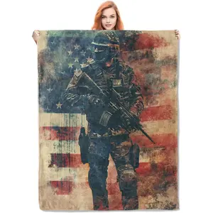 Police Blanket, Police Day Flannel Throw Blankets,Soft Warm Lightweight Cozy Plush American Flag Throws for Bed Sofa Office Home Decor Police Graduation Gifts for Dad Son Husband Men 60"x50"a