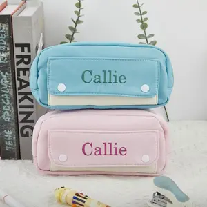 Personalized Embroidered Pencil Case Large Capacity Zipper Pouch with Pocket Back to School or Birthday Gift for Students & Colleagues Callie Name Embroidery