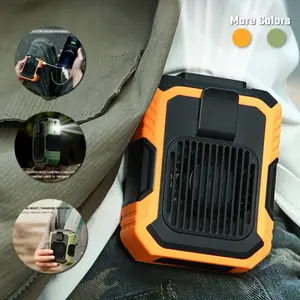 Portable Waist Fan, 4000mAh Rechargeable Waist Fan with USB-C Power Bank, Adjustable Speed Fan with Emergency Light, Suitable for Outdoor, Portable Personal Fan