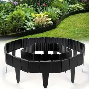 30-Piece Interlocking Plastic Garden Border, Stone Effect, Easy Install, Durable Outdoor Fence, Low Maintenance, Natural Look, Landscape Design