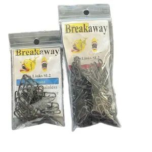 Breakaway Spin Links SL2, 50lb test strength, quenched stainless steel for better rust resistance, seedless and strong for lures or terminal tackle