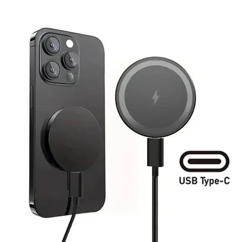 Magnetic Wireless High Speed Quick Charging Charger Pad For Magsafe iPhone 17 16 15 14 13 12 Pro Max AirPods Desktop Type C Magnet Fast Charging Phone Stand