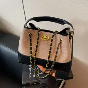 diamond-quilted Chain bag, large capacity single shoulder tote bag, women's armpit bag, 2025 autumn new frosted crossbody bag
