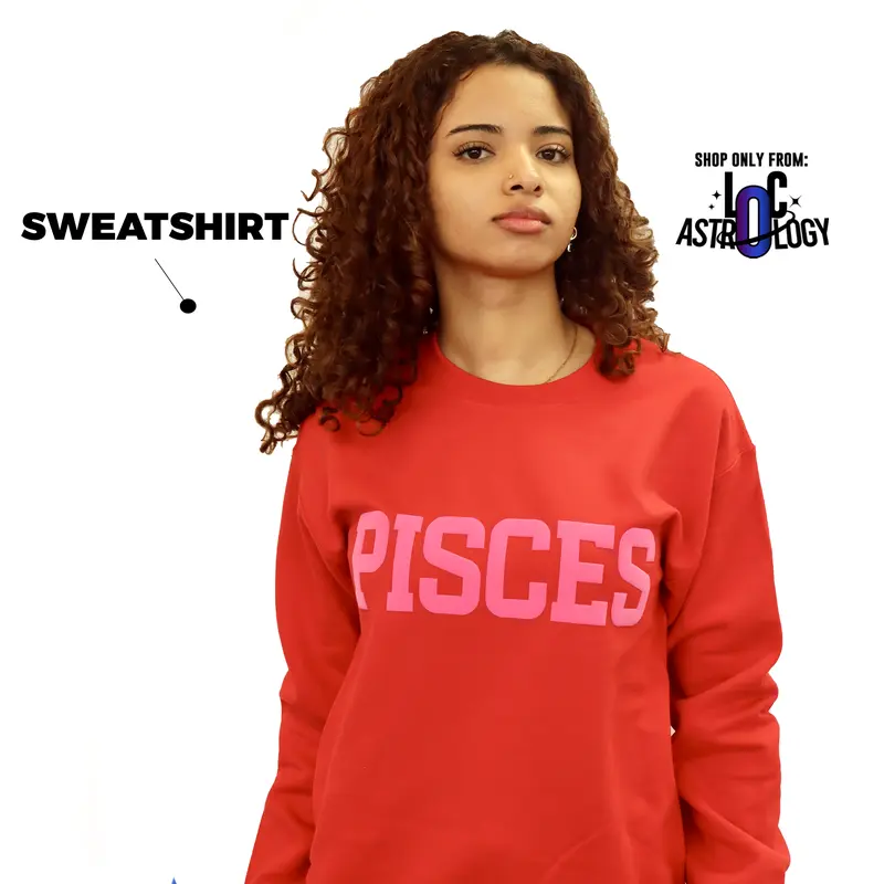 Sweatshirt: Red/Pink Combo Puff Print (Limited Edition) Astrology Apparel