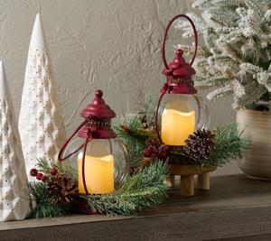 Home Reflections Indoor/Outdoor S/2 8" Hanging Lanterns