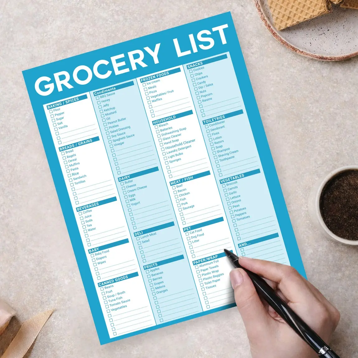 Magnetic Shopping List Notebook B5, Refrigerator Memo Pad, Check-List Purchase Planner, Tear-Off Menu Reminder, Home Kitchen Organizer