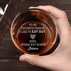 Love Served Hot And Wet - Personalized Custom Engraved Whiskey Glass, Funny Gift for Him, Gift for Her, Laser Engraved Whiskey Glass Gift for Couples, Birthday Gift, Anniversary Gift, Mother’s Day Gift, Father’s Day Gift