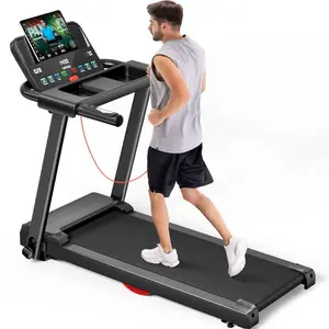 Treadmills For Home, 2.5HP Quiet Brushless Folding Treadmill With Heart Rate Sensor, Silicone Damping System, 265lbs Weight Capacity, Holder For Cup & Phone