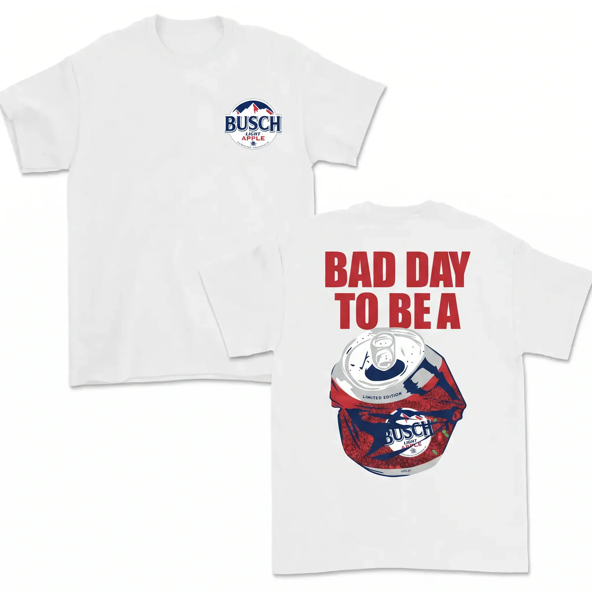 Bad Day to Be a Busch Apple 2 Sided T-Shirt, Beer Can Graphic, Funny Drinking Shirt, Gift for Beer Lovers, Gifts for Men and Women, Trendy Shirt, Casual Streetwear, Men's T-shirts, Men Gifts Sweatshirt Classic