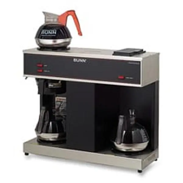 Bunn-O-Matic Corporation BUNVPS 3-Warmer Commercial Use Plumbing-Free Coffee Brewer with Porcelain Base, Aeration System, 50 Filters, 23x8x19.87" Stainless Steel-Black for Brewing Coffee, Nonpressurized Tank