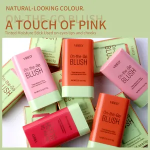 Multi-Use Makeup Blush Stick, Cream Blush Stick, Tinted Solid Moisturizer Stick for Cheek & Eyes & Lips, Waterproof Natural Nude Makeup, Suitable for All Skin
