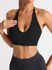 Women's Seamless High Elastic Running Yoga Sports Bra Wireless, Detachable Padding, Breathable Comfort, Non-Transparent, Nylon Spandex Blend, Fashion Design