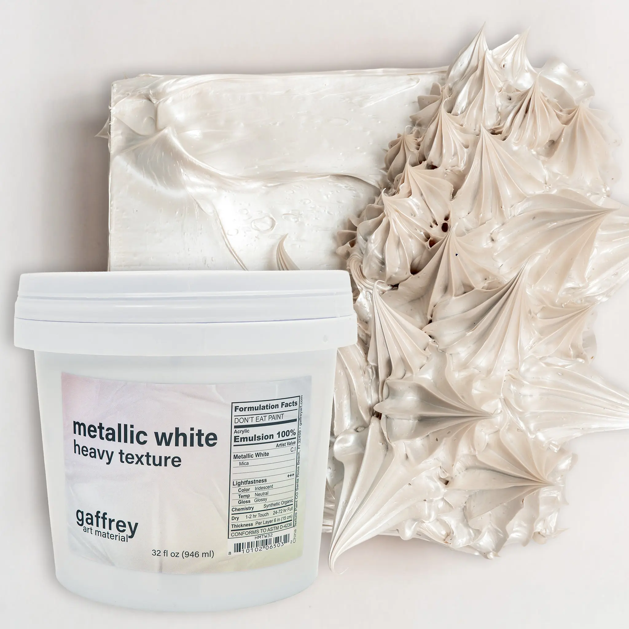 Metallic White Heavy Body Texture Acrylic Paint