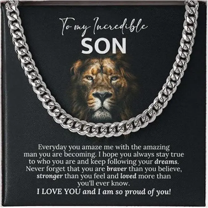 Link Chain Necklace Gift for Son from Mom, Sentimental Son Gifts, Mother to Son Gifts, Unique Gifts for Son from Mother, Birthday Gifts For My Son, Best Gifts For Son