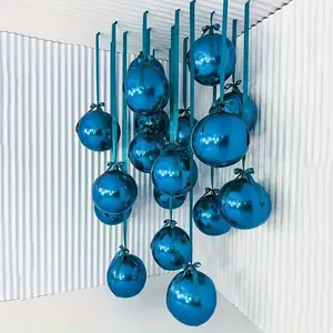 15pcs Set of Red, Blue, Plum, and Golden Foil Balloons, 4D Large Round Foil Balloons, Large Mirror Foil Balloons for Weddings, Birthdays, Anniversaries, Bridal Showers, Showers, Holiday Decorations, Party Supplies - Golden, Blue, Peach, Red