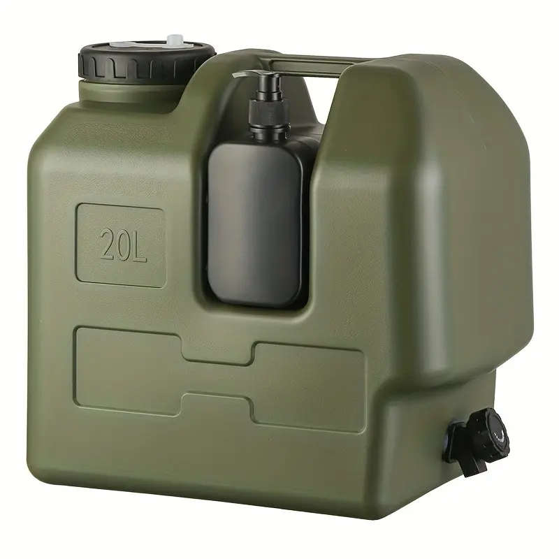 Tactical Water Bucket, Outdoor Camping Bucket with Hand Wash Basin, Large Capacity 20L, Ideal for Rvs, Camp Gear, Kitchen, Garden, Water Storage Tank, Water Storage Container, Camping Supplies