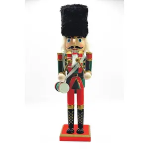 Christmas Nutcracker the Drummer. Wizardi Classic Wooden Festive Decoration F07M14-39-N01365C
