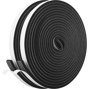 Self Adhesive Foam Tape Weatherstrip 1/2In x 1/4In x 42Ft High Density Foam Insulation Strips Seal Weather Stripping with Strong Adhesive for Door and Window Sound Isolation Soundproofing