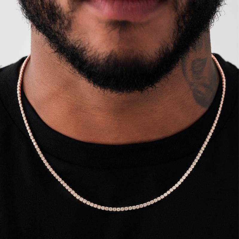 GLD Micro Tennis Necklace | 14k White Gold - Gold Plated, CZ Diamond Stones, Chain Lengths 16-28"