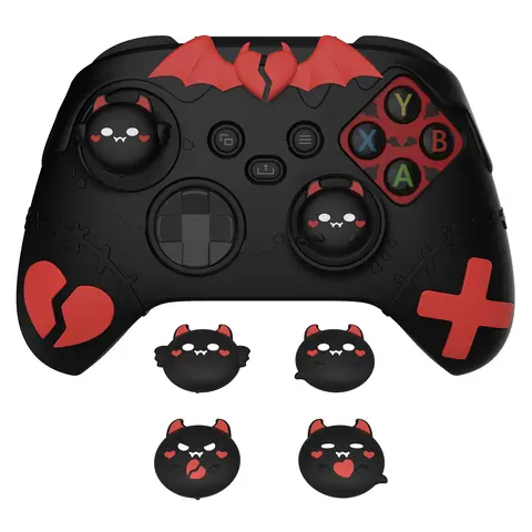 PlayVital Gothic Imp Series Cute Silicone Skin for Xbox Series X & S Controller for Xbox Core Controller, for PS5 Controller, Compatible with ps5 Charging Station, Anti-Slip Grip Silicone Cover, Protective Silicone Case with Thumb Grips