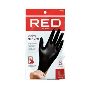 Red by Kiss 8pcs Large Vinyl Gloves