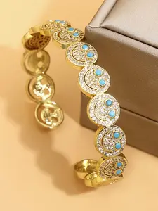 Luxurious Copper Chain Bracelet with Sparkling Cubic Zirconia Stones, Casual All-Season Accessory for Women & Girls, Exquisite Bracelet, Trendy Stack Bangle, Stackable Bracelets