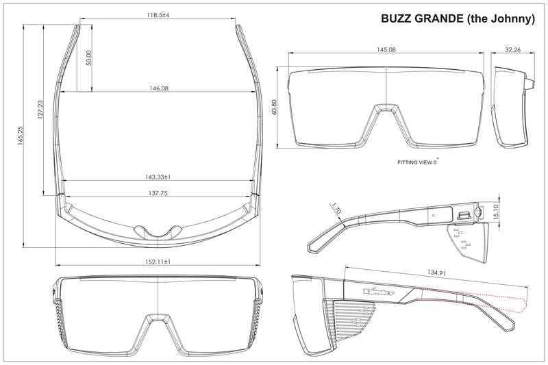 JOHNNY BOMB ANSI Z87+ Safety Sunglasses Windproof Wide Fit for Big Heads Comfortable Secure Fit Shatterproof 100% UV Protection