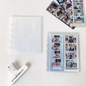 20-Page Clear Photo Booth Frame for 2x6-inch Photos, Album-style Photo Storage Box, Photo Organizer & Bookmark Holder for Anniversaries
