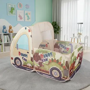 Kids' Fun Yellow/Blue Car Play Tent | Large Pretend Play Castle | Portable Outdoor Playhouse | Beach, Lawn & Playroom Toy | Perfect Unisex Holiday Gift (Christmas/Halloween) | Portable Play Area | No Accessories