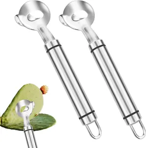 2 count Cactus Peeler Tool, Cactus Peeler Spoon, Long Handle  with Hole, Kitchen Gadget Accessories