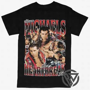 Shawn Michaels T-shirt For Men Women, For Fans Unisex Casual Streetswear Top Hitman WWF WCW Wrestling (V2)