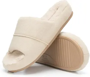 Unisex Memory Foam Slippers for Women Men Faux Fur Lined Suede Upper Fuzzy Plush Comfy House Shoes Gift Chantomoo