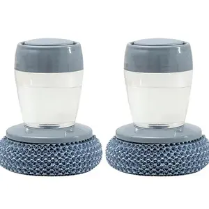 UFORU 2-Pack Liquid-Adding Handheld Dish Scrub Brushes, Detachable Replacement Brush Heads, Space-Saving Kitchen Cleaning Brushes for Cookware, Stove, Countertop, Sink and Tableware, Gray,dealsforyou  #SummerWins