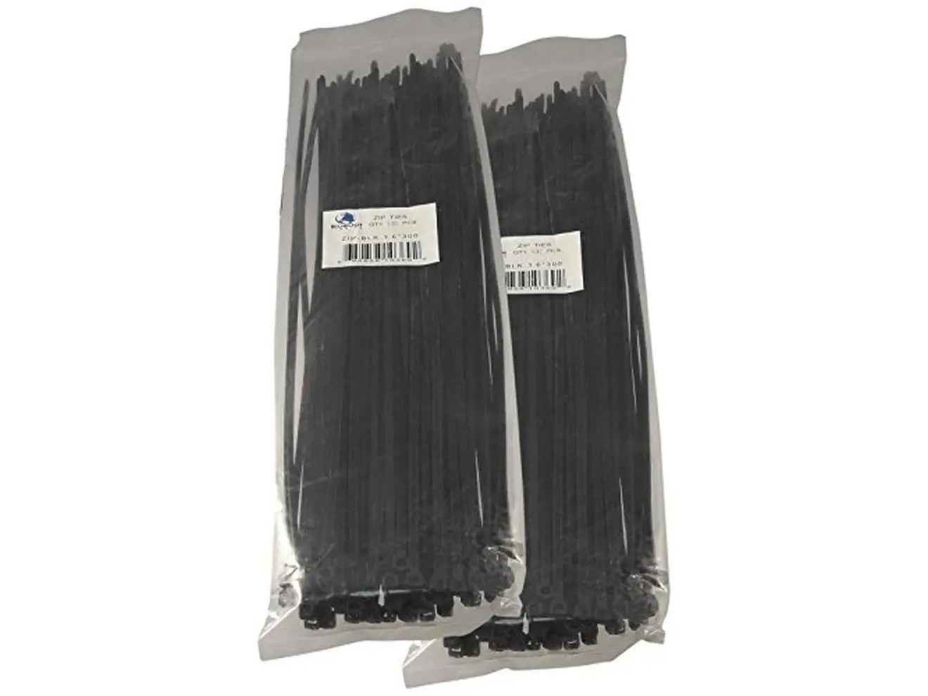 BlueDot Trading 200 Pcs - 3.6 x 200 12� long UV Resistant Heavy Duty Locking Cable Cord Zip Ties Wire Tie Strap, securely organize wires and cords, BLACK