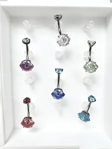 magic eye demond belly ring titanium