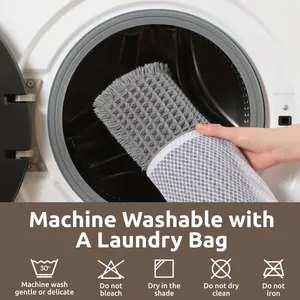 AMOAMI Waffle Bath-Mat, Super Absorbent Bath Mats for Bathroom, Boho Bathroom Rugs Non Slip Washable, Ultra Soft Bathroom-Mat with Tassels Bath Rugs for Floor Mat, 17" X 24" Grey