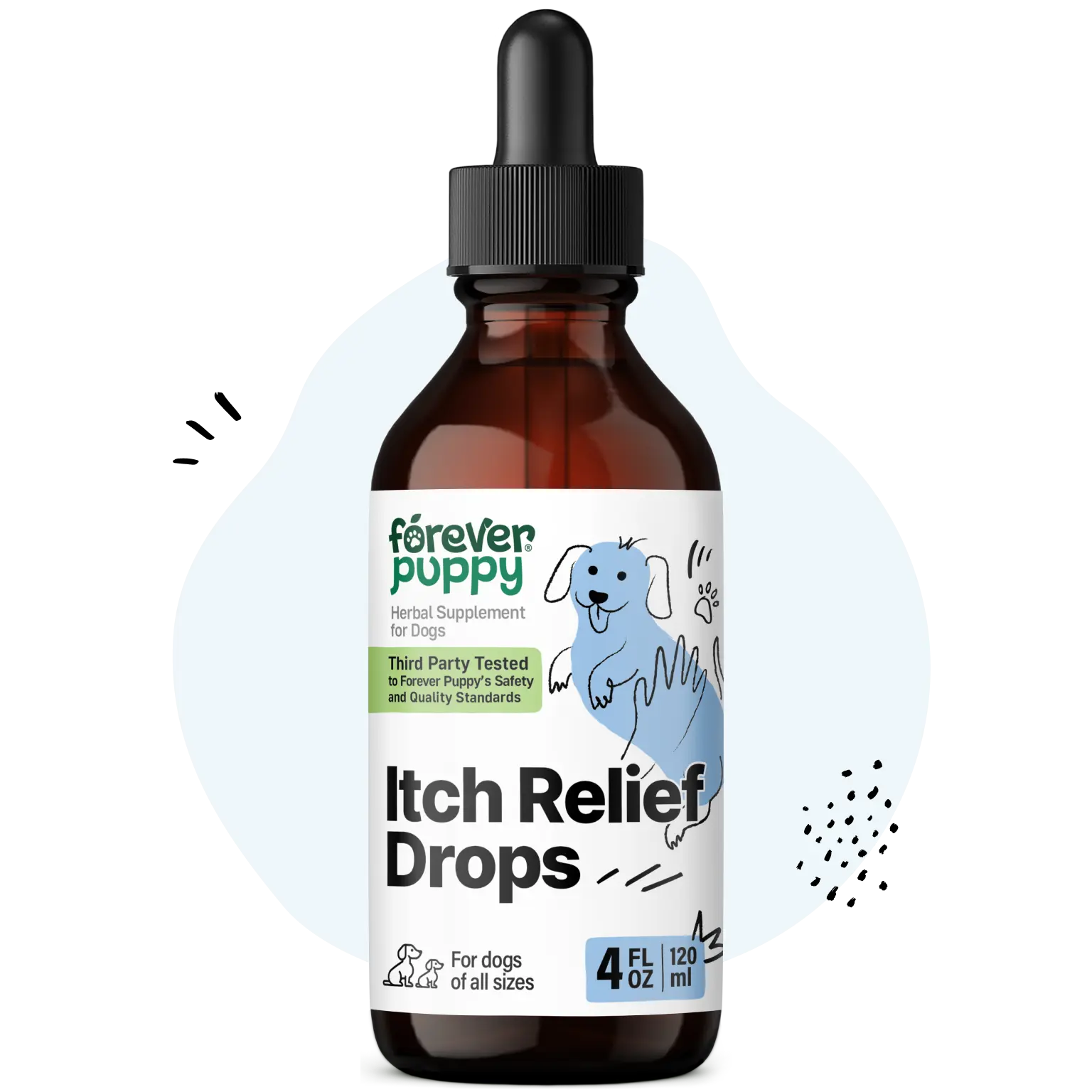 Itchy Skin Drops for Dogs - Stinging Nettle Leaf & Gotu Kola Extract for Dry Itch Skin and Itchy Paws - Liquid Vitamins and Supplements for All Breeds - 4 fl oz