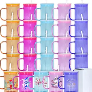 Glass Cup with Handle - Multicolor Options for Easy Grip and Stylish Drinking Experience