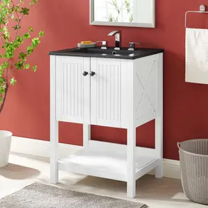 Modway Steam 24" Bathroom Vanity in White Black