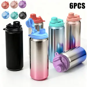 6-Pack Soda Can Lids with Twist-Off Caps Reusable BPA-Free Can Covers for Soda, Beer & Energy Drinks, Universal Fit 202/206 Cans, Helps Maintain the Taste of The Beverage