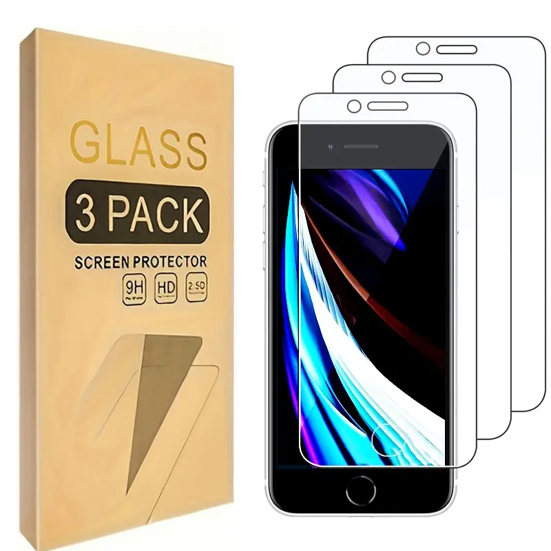 3-Pack Protective Cellphone Smartphone Screen Protector for iPhone Se 3/2 2022/2020, iPhone 8 7 6s 6, Clear Tempered Glass Film, 4.7-Inch, Durable Protection, Installation, Accessories