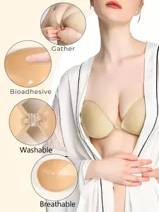 Women's summer clingy gathering bras, invisible bras, strapless bras, seamless bra pads, gather breasts, prevent outward expansion, prevent bumps, prevent showing skin, suitable for wedding dresses, formal gowns, dresses, swimsuits, bikinis